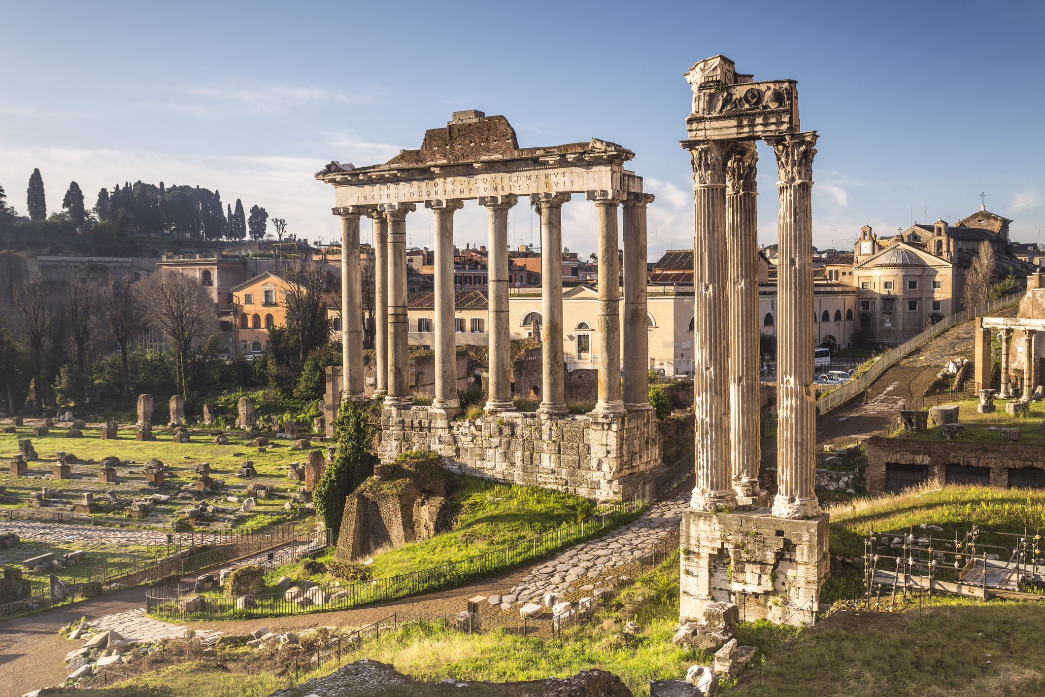 The Temple of Saturn in the Roman Forum, Rome