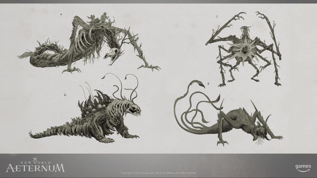 Amazon New World Aeternum; creature concept design