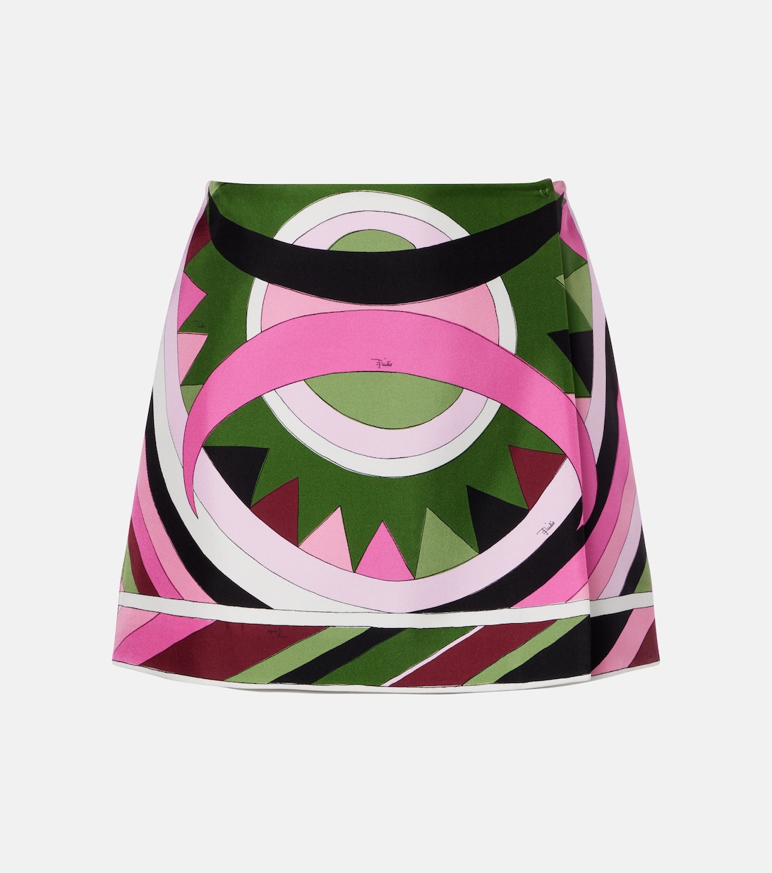 Printed Silk Satin Miniskirt in Pink - Pucci