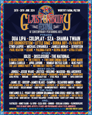 How to watch Glastonbury 2024: Glastonbury 2024 line-up poster