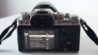 Fujifilm X-T4 camera review: Image shows a rear image of the camera.