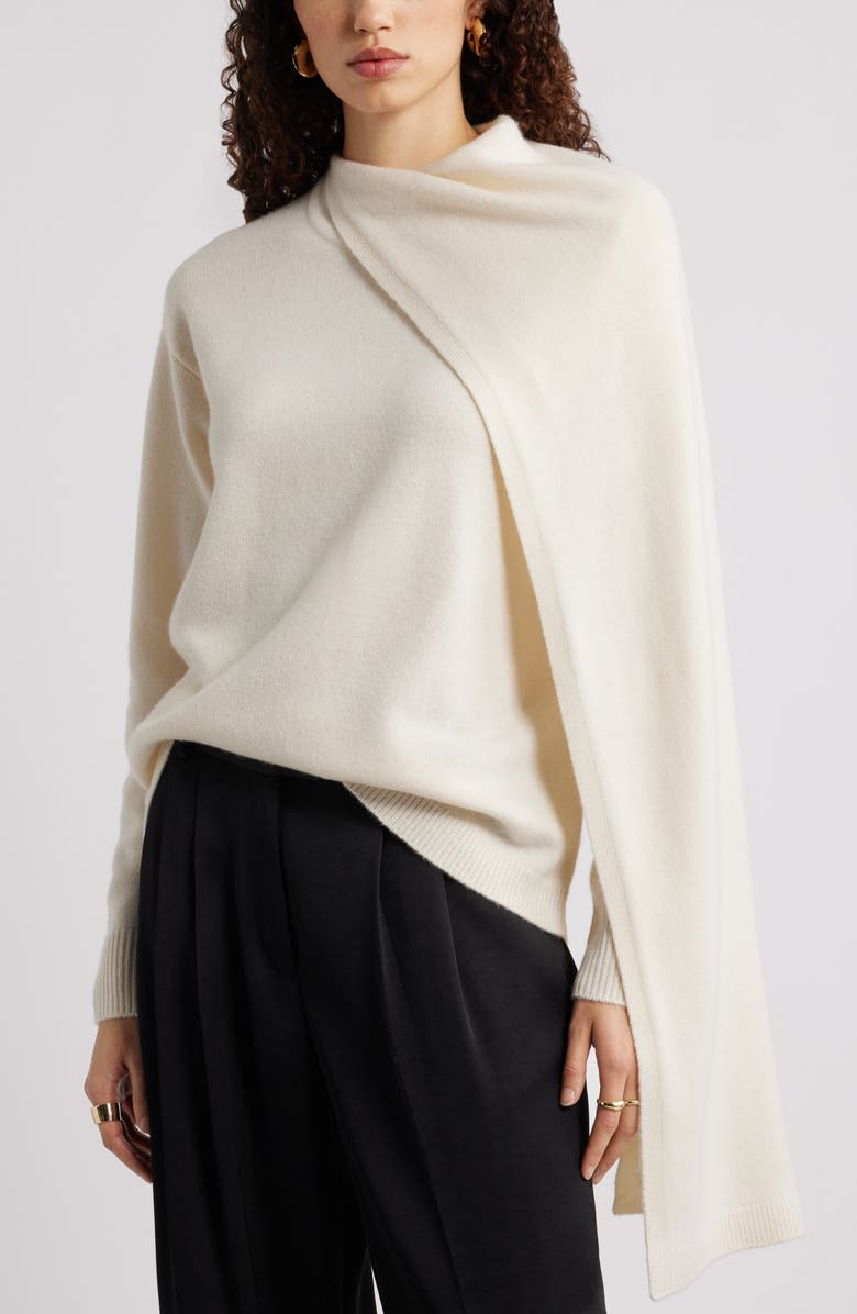 Scarf Collar Wool &amp;amp; Cashmere Sweater