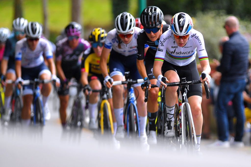 PLOUAY FRANCE AUGUST 30 Anna Van Der Breggen of Netherlands and Team SD Worx competes during the 20th GP de Plouay Lorient Agglomration Trophe Ceratizit 2021 a 1504km one day race from Plouay to Plouay GrandPrixPlouay OuestFrance on August 30 2021 in Plouay France Photo by Luc ClaessenGetty Images