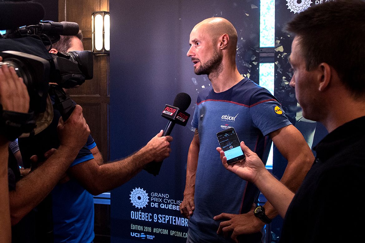 Tom Boonen meets the press in Quebec