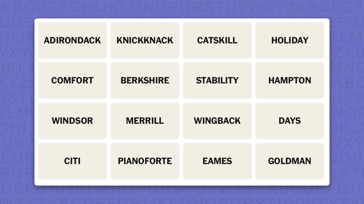 NYT Connections hints for game 1213 on a purple background