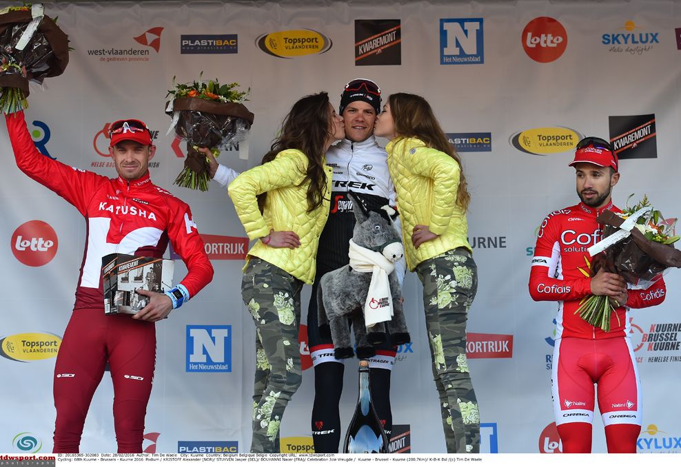 Jasper Stuyven (Trek-Segafredo) on the podium