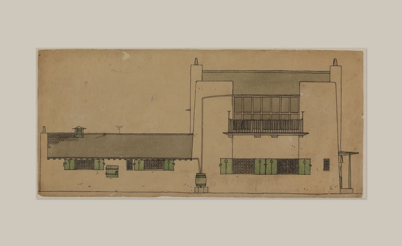 Mackintosh&#039;s hand-drawn designs including &#039;Artist&#039;s House in the country