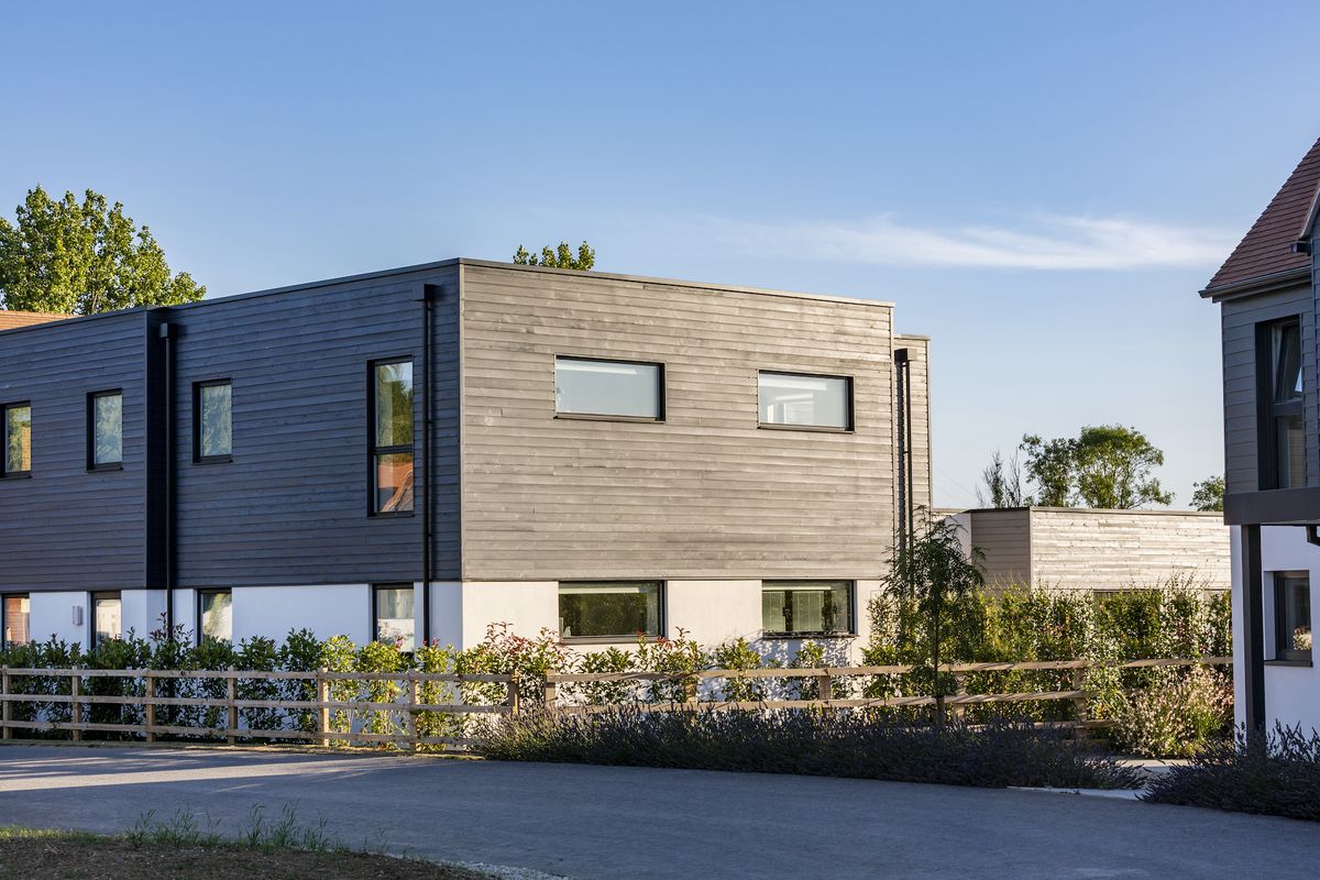 dark cladding on self build exterior