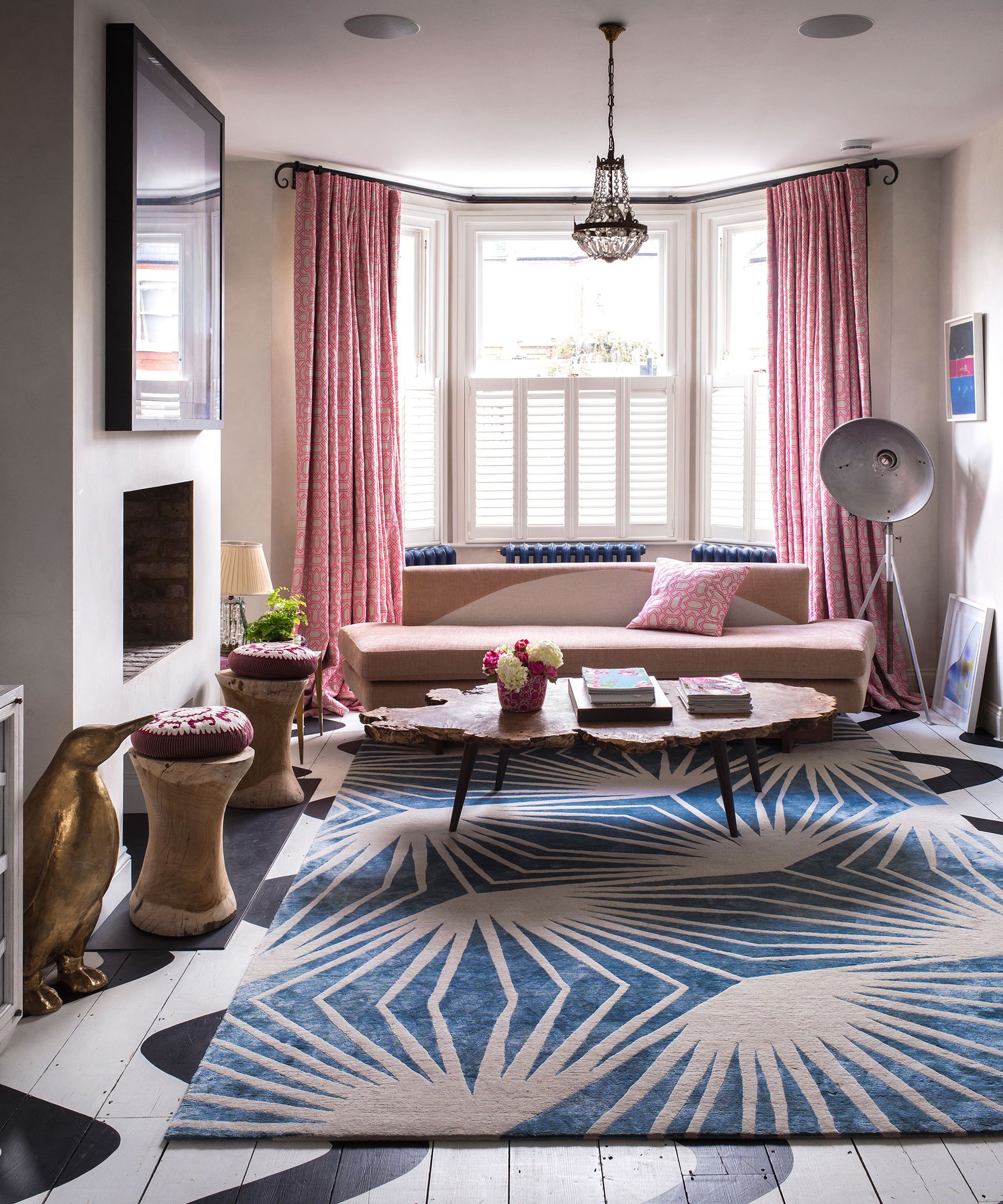 Small living room decor with colorful accents