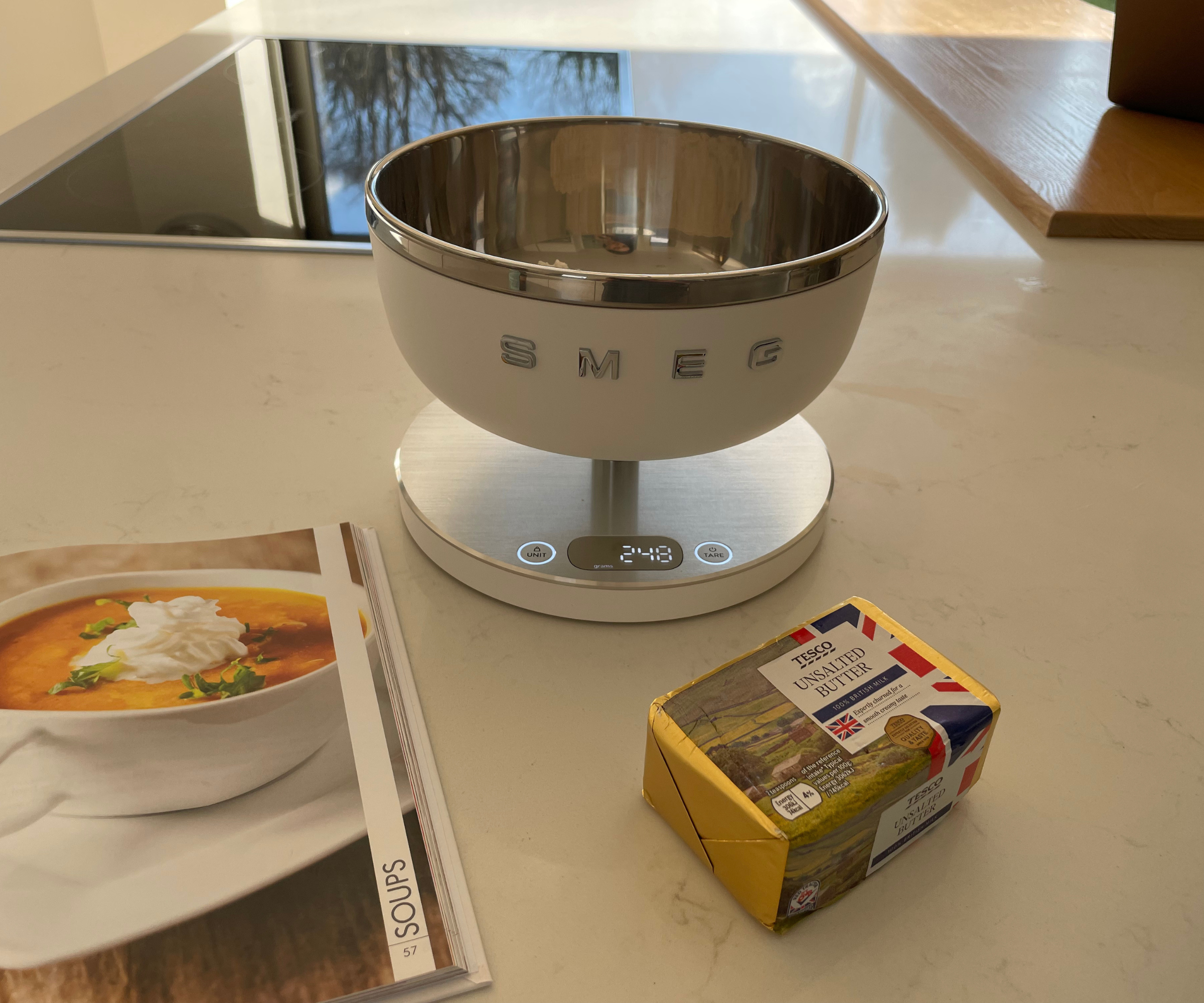 SMEG weighing scales in the test kitchen
