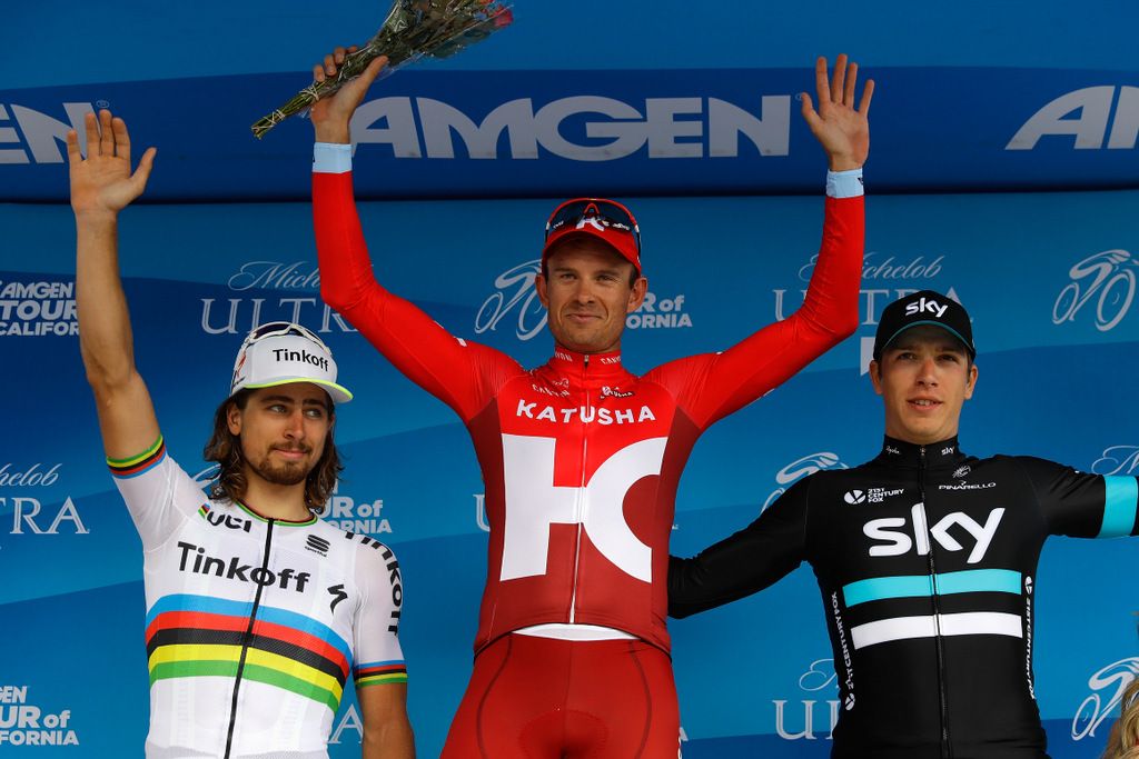 Top three on stage 7: Peter Sagan, Alexander Kristoff and Danny van Poppel