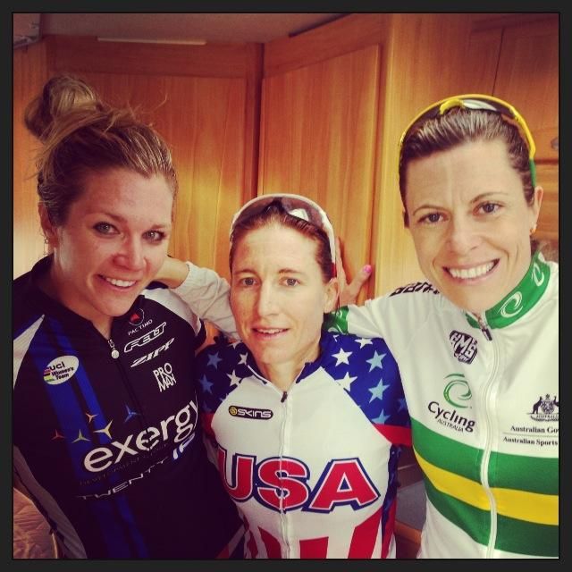 Bridie O'Donnell (left) after the Chrono des Nations in 2013