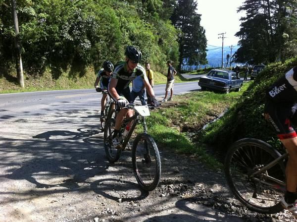 Ben Sonntag and Alex Grant (both Cannondale) follow Milton Ramos