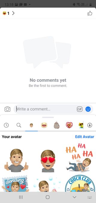 Facebook Avatar comment