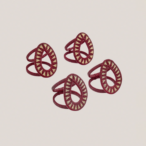 Burgundy woven napkin rings