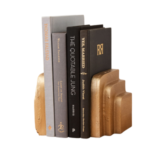 stepped brass metal bookends