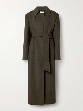 Lea belted wool felt coat