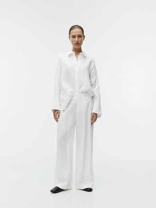 Wide Linen Trousers - White - Arket Gb
