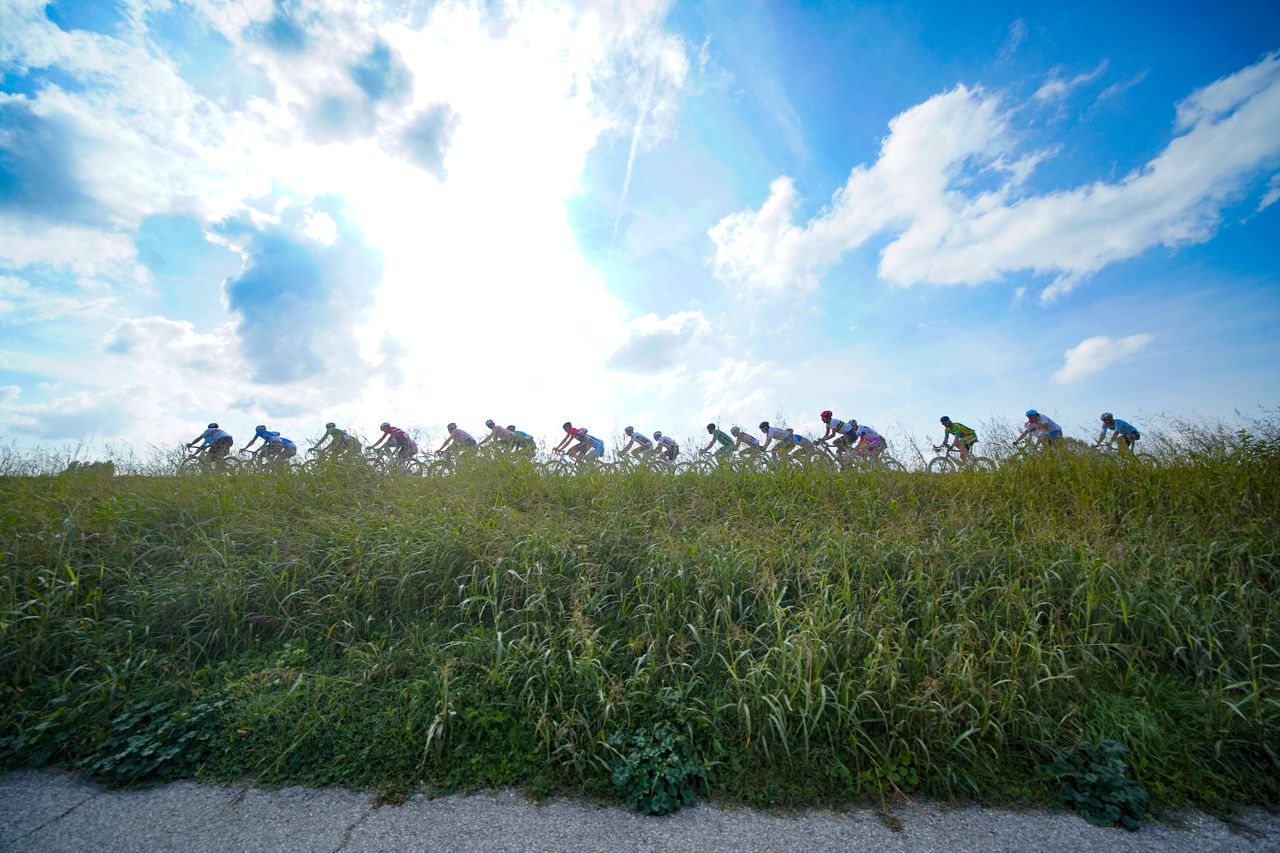 Riders in the men's elite race at the UCI Gravel World Championships 2022 in Veneto