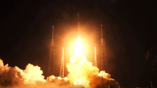 A SpaceX Falcon 9 rocket lifts off from Cape Canaveral Space Force Station carrying the Turksat 5B satellite to orbit, on Dec. 18, 2021.