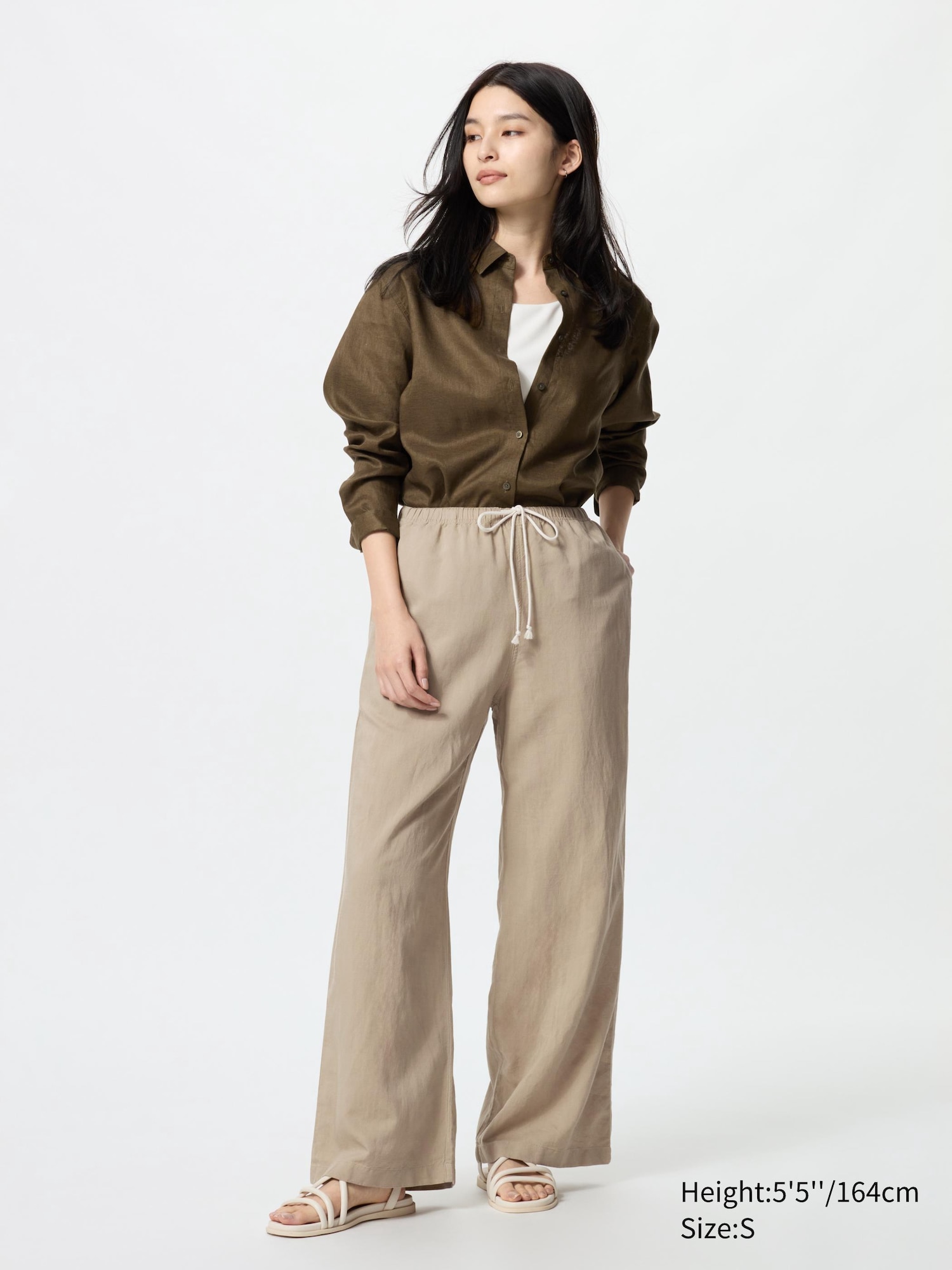 Linen Blend Easy Trousers