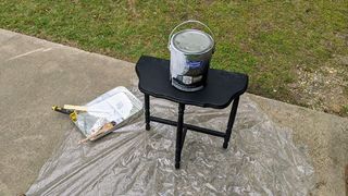 Side table before painting with the Everlast paint and primer