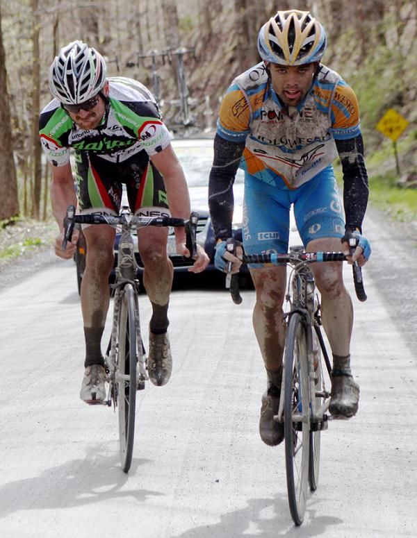 After working together for 20 kilometres Caleb Fairly (Holowesko Partners) made his move on the ascent, and just pulled away.