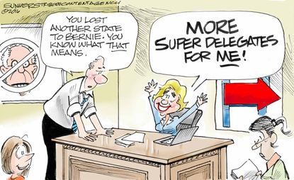 Political Cartoon U.S. Hillary Superdelegates