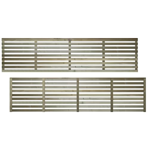 Premier Vogue 6x1.5ft (w: 6ft X H: 1.5ft) Contemporary Horizontal Slatted Capped Trellis Venetian Style Garden Panel Fence Topper/wall Art/pergola/divider Width 1828mm X Height: 468mm : Amazon.co.uk: Garden