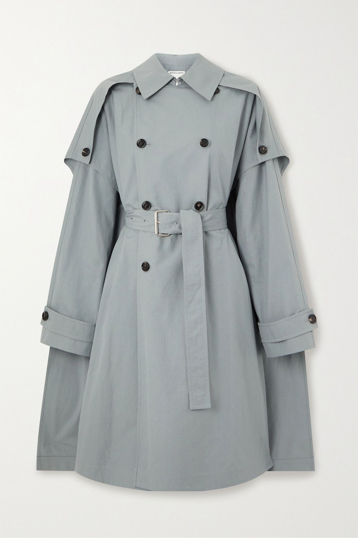 Cape-Effect Cotton-Gabardine Trench Coat