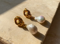 Chunky Knot Baroque Pearl Earrings, Shyla Jewellery | £72.00 