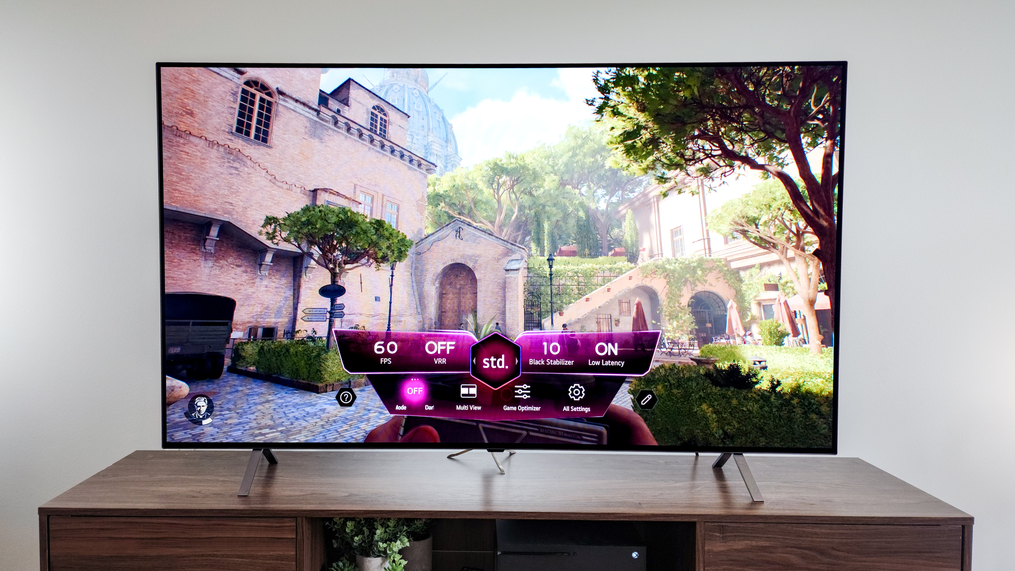 LG B5 OLED TV game bar menu