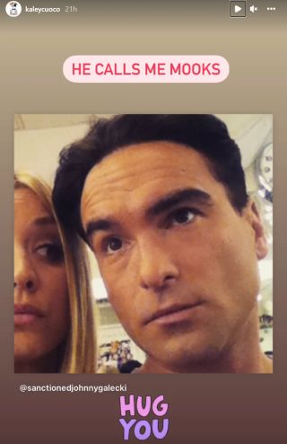 Johnny Galecki and Kaley Cuoco pic from Instagram Stories