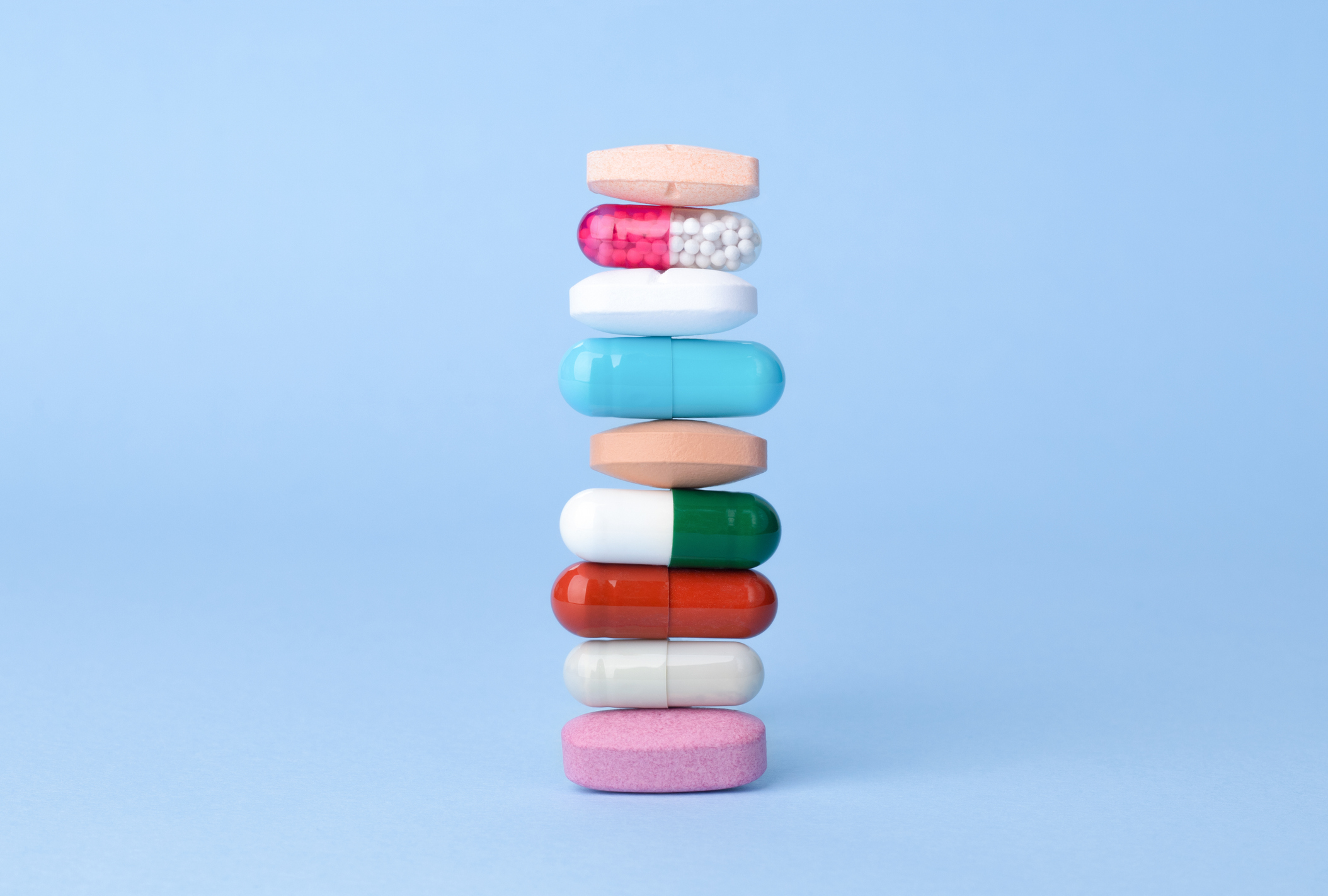 Photo of different pills ant capsules