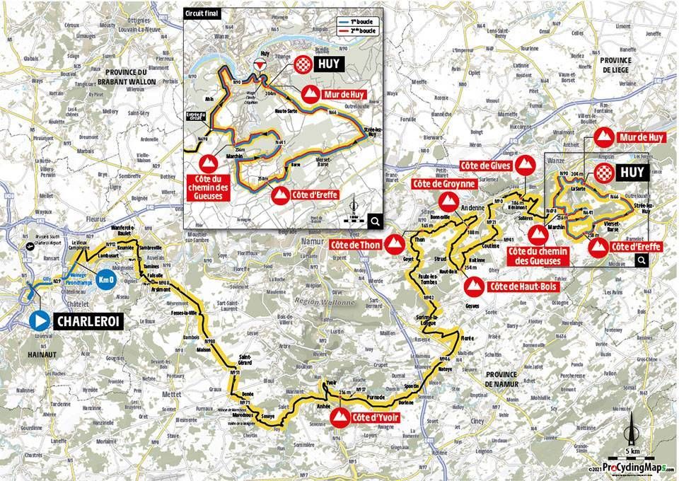 Maps and profiles of the 2021 La Fl&egrave;che Wallonne
