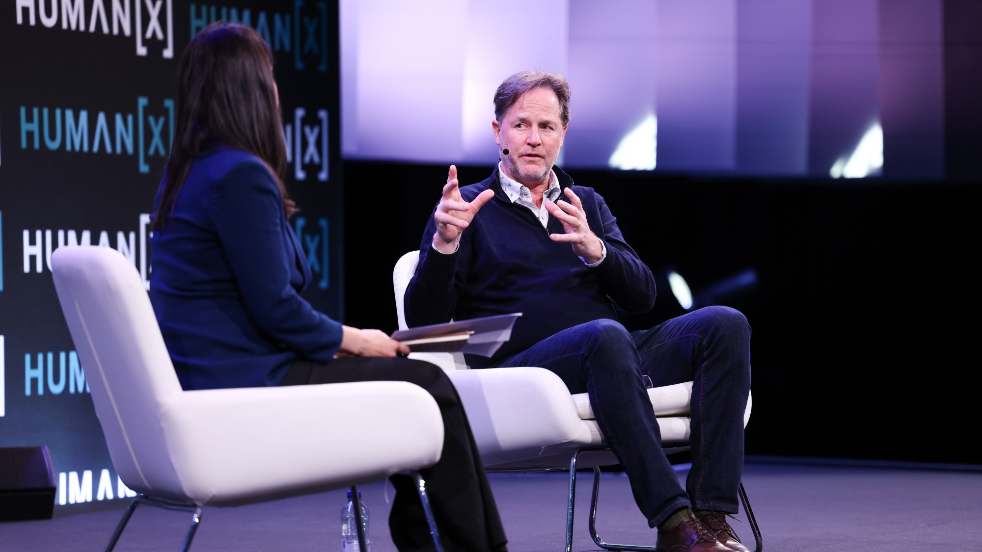 Nick Clegg speaking at a tech conference