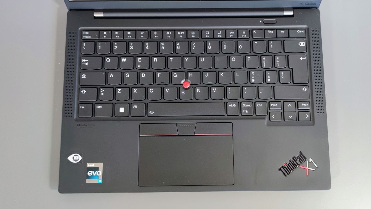 A photograph of the Lenovo ThinkPad X1 Carbon Gen 10 keyboard
