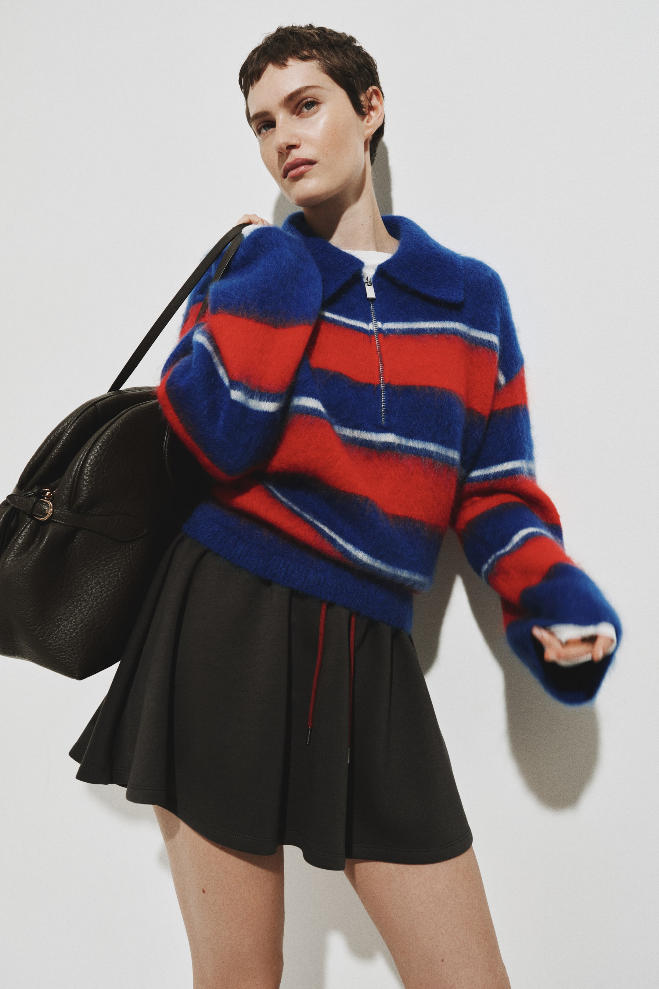 Mohair-Blend Half-Zip Sweater - Cream