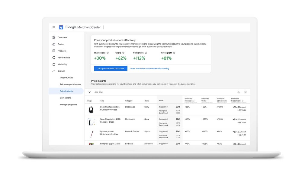 Nova ferramenta de insights do Google Shopping para listagens gratuitas