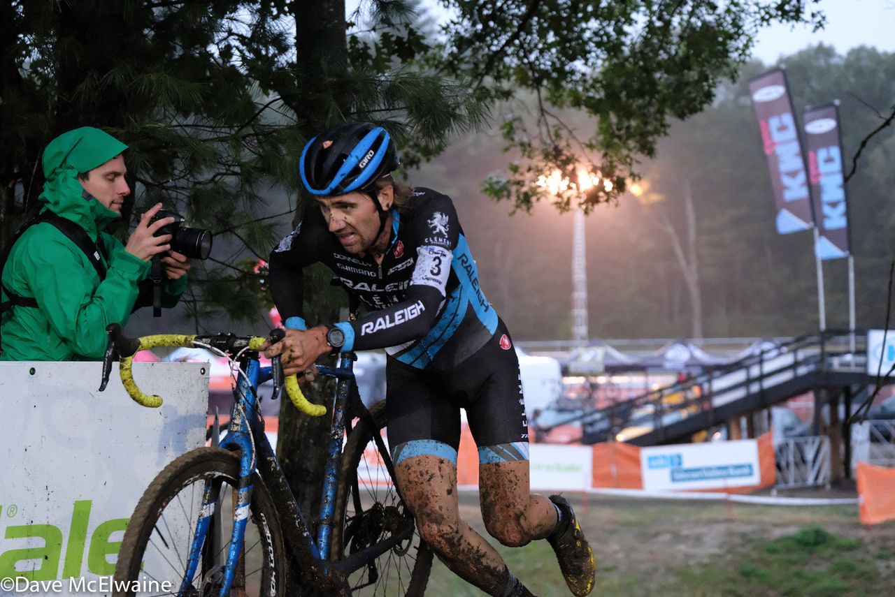 Jamie Driscoll (Raleigh Clement) had moved into second position during the closing laps