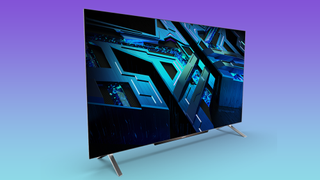 Acer Predator CG48 4K OLED gaming monitor on a purple gradient background