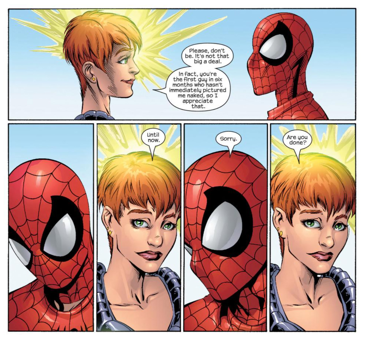 Spider-Man and Jean Grey in Ultimate Spider-Man #43.
