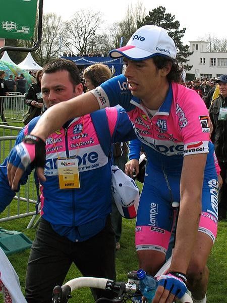 Alessandro Ballan (Lampre) rides to the podium