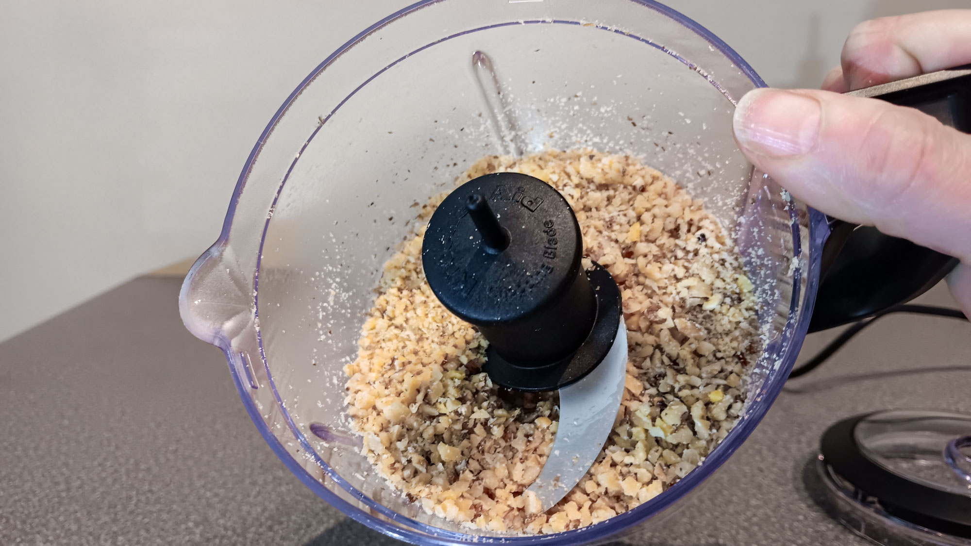 Chopped pecans in the KitchenAid Food Chopper