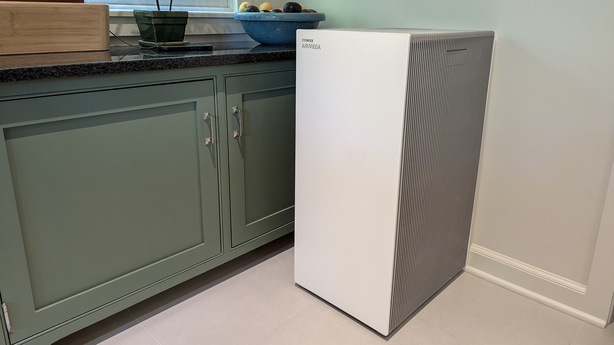 Coway Airmega ProX air purifier in kitchen