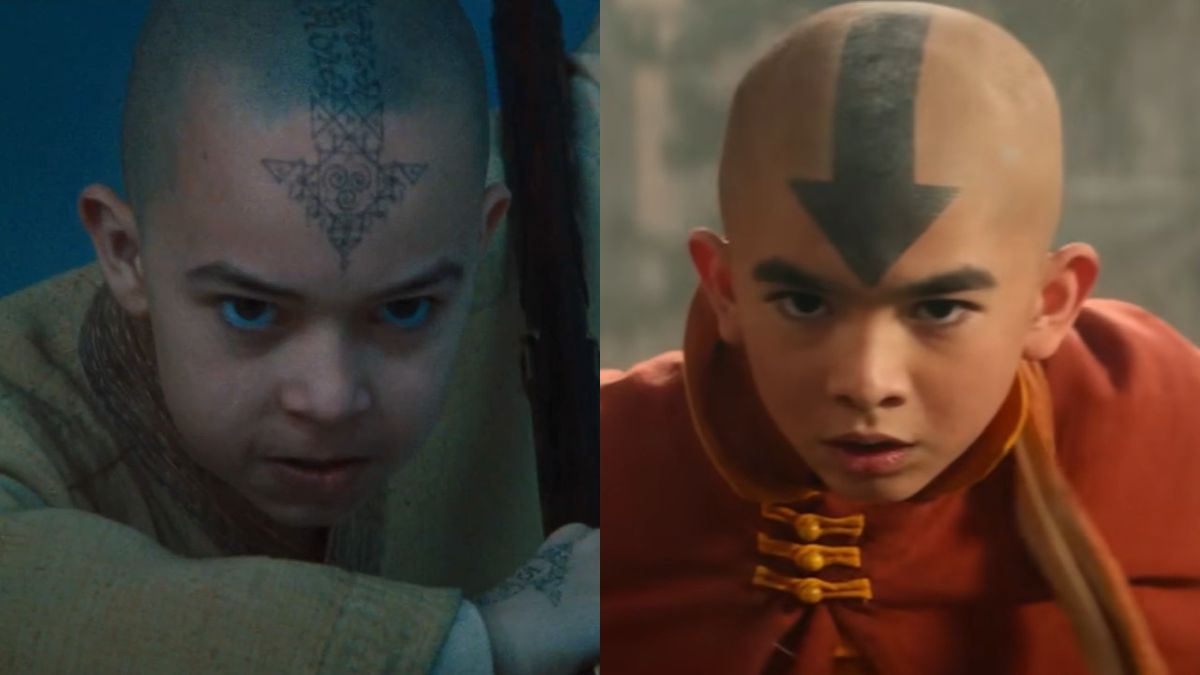 From left to right: Aang in The Last Airbender film and Aang in Netflix&#039;s live-action Avatar: The Last Airbender.