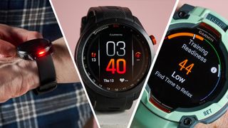 Three Garmin smartwatches