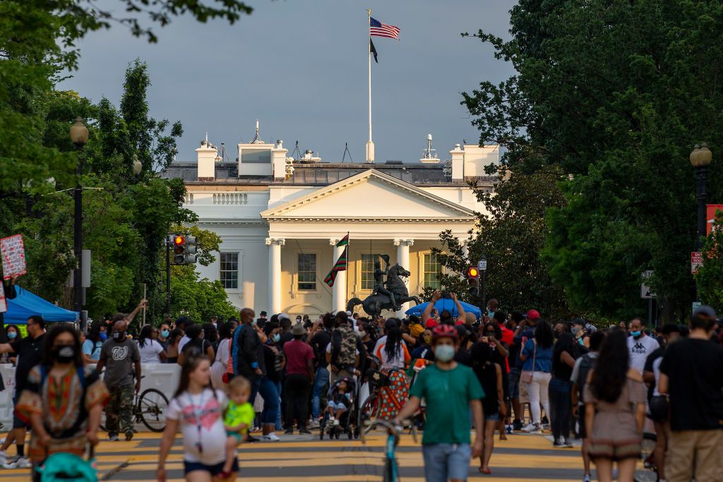 protest in Black Lives Matter Plaza