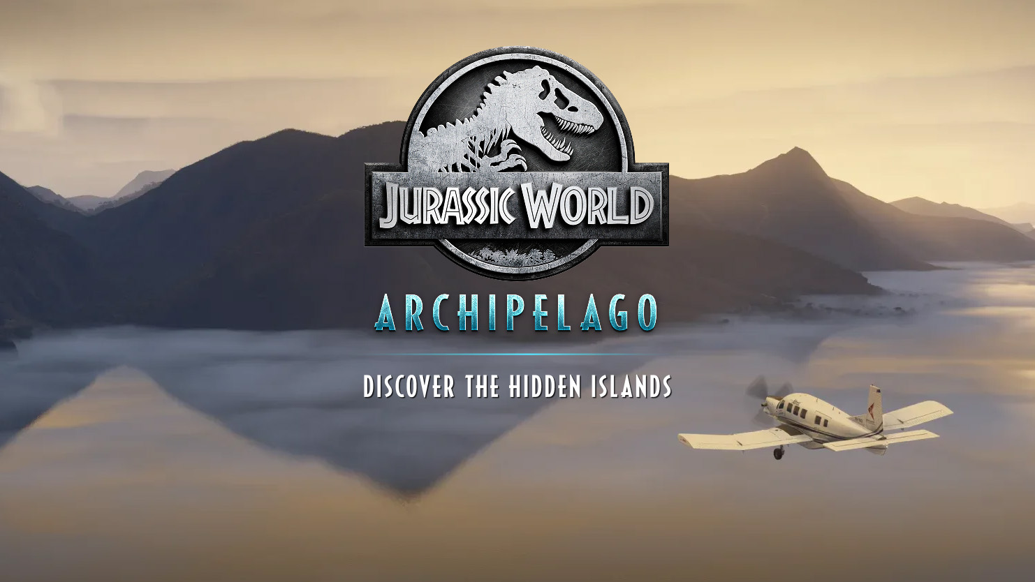 Jurassic World Archipelago add-on promotional image for Microsoft Flight Simulator 2024