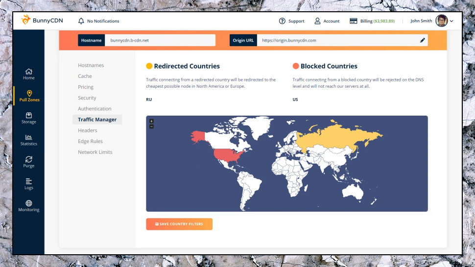 Blocked countries